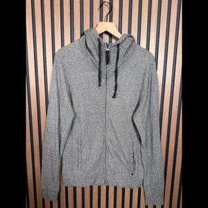 AllSaints Sweater Small Womens Gray Full Zip Radar Hoody Soft Pockets Drawstring